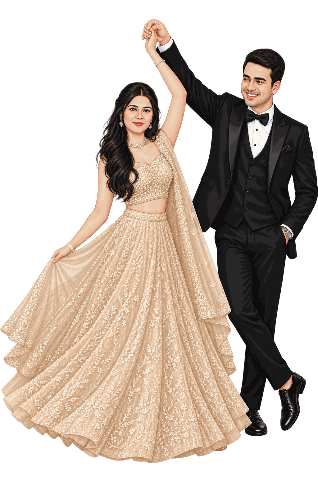 Reception couple illustration
