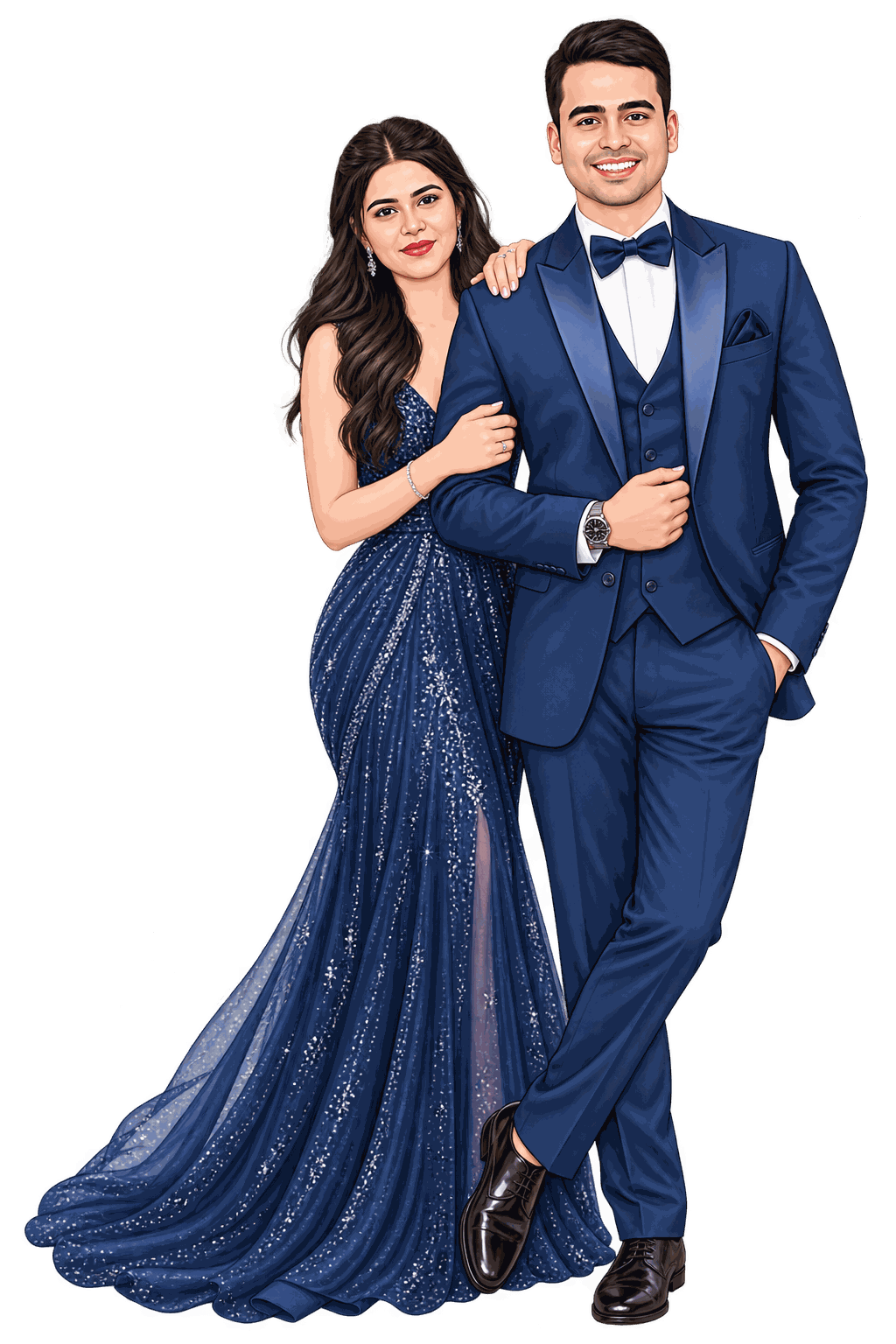 Sangeet couple illustration